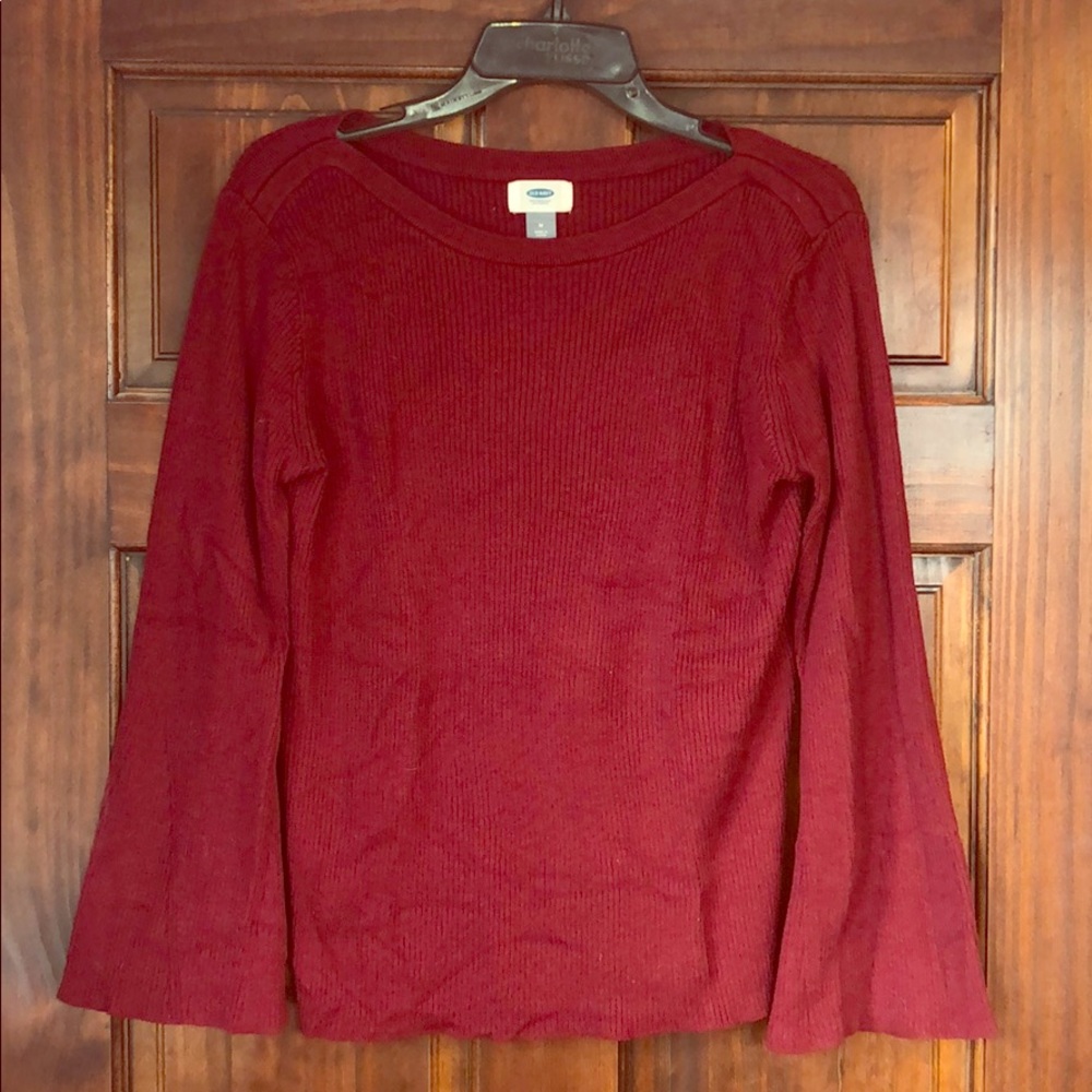 Maroon Sweater with Bell Sleeves